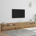 Mueble de TV luces LED madera roble artisan 300x35x40 cm