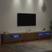 Mueble de TV luces LED madera roble artisan 300x35x40 cm