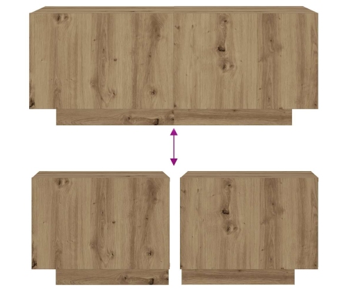 Mesita de noche madera de ingeniería roble artisian 100x35x40cm