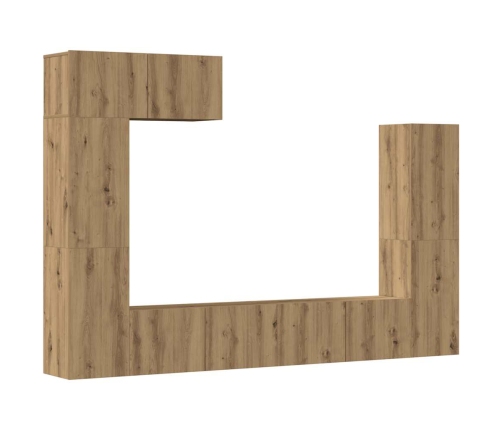 Mueble para TV de pared madera contrachapada artesanal 5 piezas