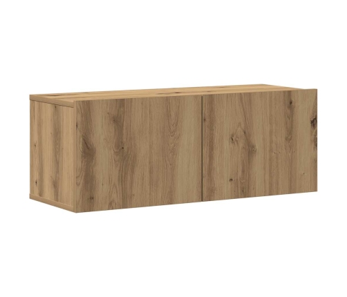 Mueble para TV de pared madera contrachapada artesanal 5 piezas