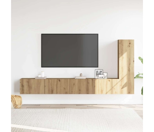 Mueble para TV de pared madera contrachapada artesanal 3 piezas