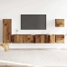 Conjunto de mueble de TV 5 piezas montado la pared madera vieja