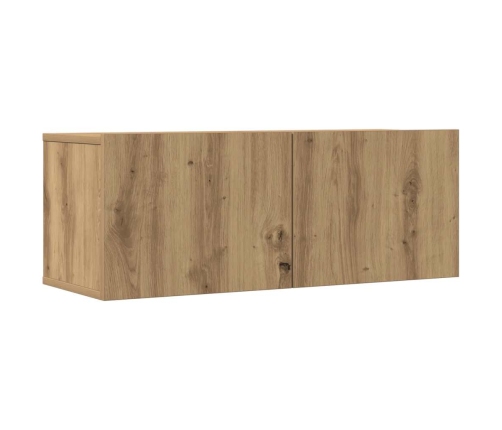 Mueble para TV de pared madera contrachapada artesanal 5 piezas