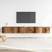 Conjunto de mueble de TV 3 piezas montado la pared madera vieja