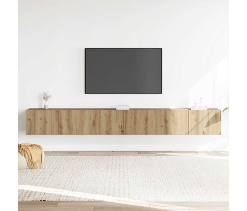 Mueble para TV de pared madera contrachapada artesanal 3 piezas