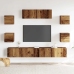 Conjunto de mueble de TV 7 piezas montado la pared madera vieja