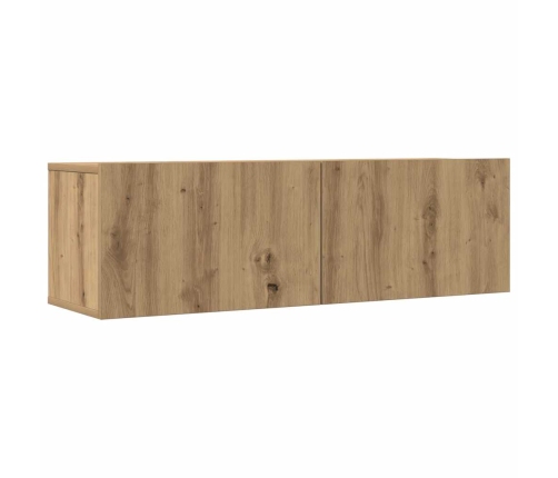 Mueble para TV de pared madera contrachapada artesanal 7 piezas