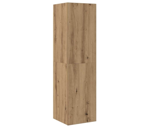 Mueble para TV de pared madera contrachapada artesanal 7 piezas