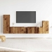 Conjunto de mueble de TV 4 piezas montado la pared madera vieja