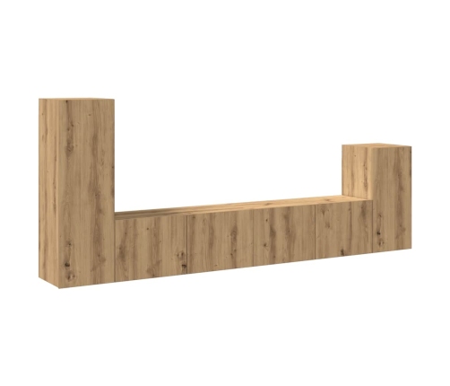 Mueble para TV de pared madera contrachapada artesanal 4 piezas