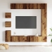 Conjunto de mueble de TV 9 piezas montado la pared madera vieja