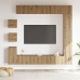 Mueble para TV de pared madera contrachapada artesanal 9 piezas