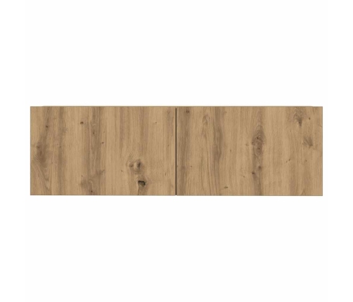 Mueble para TV de pared madera contrachapada artesanal 9 piezas