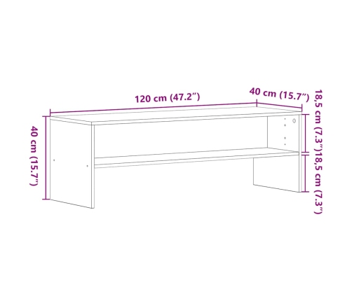 Mueble de TV madera de ingeniería negro roble 120x40x40cm