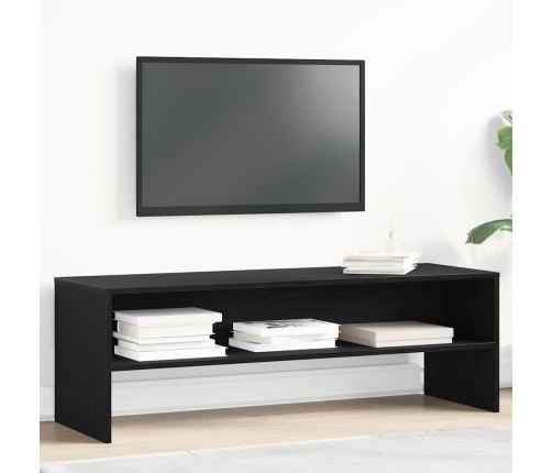 Mueble de TV madera de ingeniería negro roble 120x40x40cm