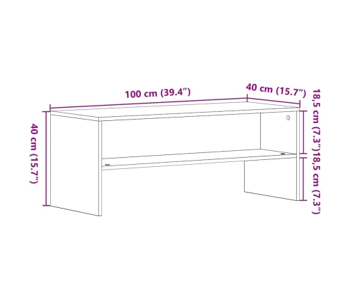 Mueble para TV madera contrachapada roble negro100x40x40 cm