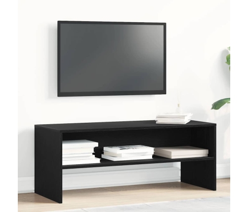 Mueble para TV madera contrachapada roble negro100x40x40 cm