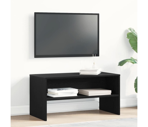 Mueble de TV madera de ingeniería roble negro 80x40x40 cm