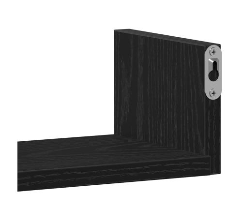 Estantes de pared 3 uds. Madera de ingeniería de roble negro