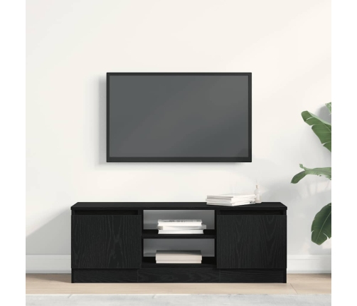 Mueble de TV de madera de roble negro 102x30x36 cm