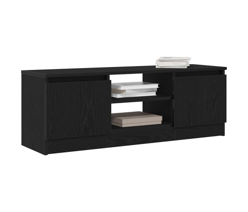 Mueble de TV de madera de roble negro 102x30x36 cm