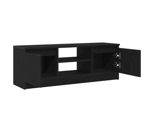 Mueble de TV de madera de roble negro 102x30x36 cm