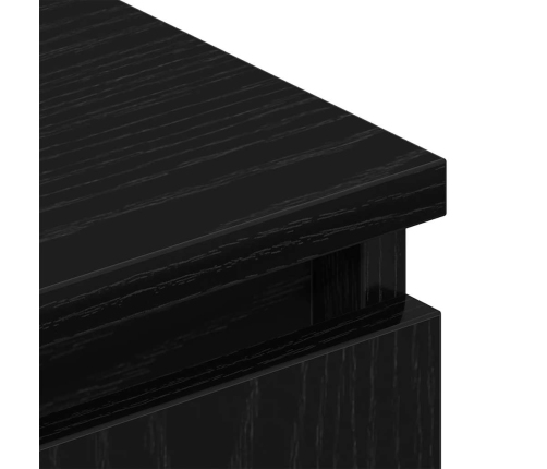 Mueble de TV de madera de roble negro 102x30x36 cm