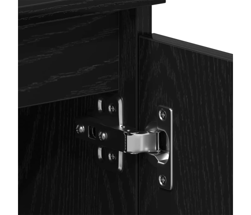 Mueble de TV de madera de roble negro 102x30x36 cm