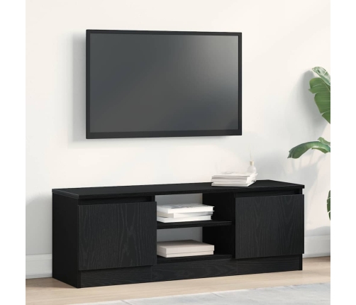 Mueble de TV de madera de roble negro 102x30x36 cm