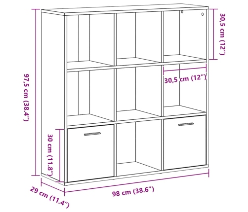 Librería de roble negro 98x29x97,5 cm Madera de ingeniería