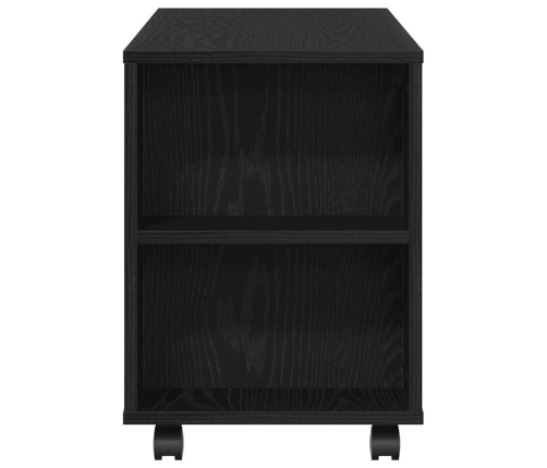 Mueble TV ruedas madera ingeniería roble negro 102x34,5x43cm