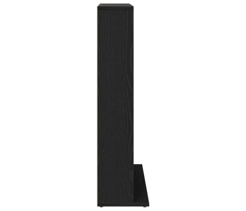 Mueble para CD roble negro 100,5x23x89,5 cm madera ingeniería