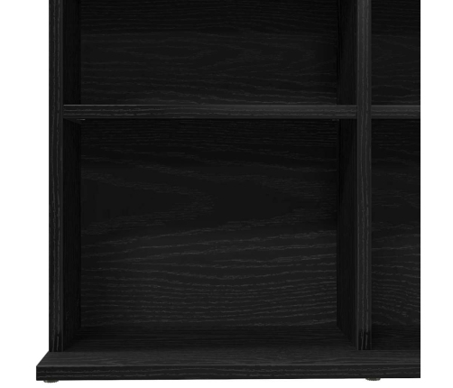 Mueble para CD roble negro 100,5x23x89,5 cm madera ingeniería