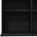 Mueble para CD roble negro 100,5x23x89,5 cm madera ingeniería