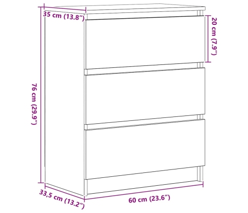 Aparador de madera vieja 60x35x76 cm Madera de ingeniería