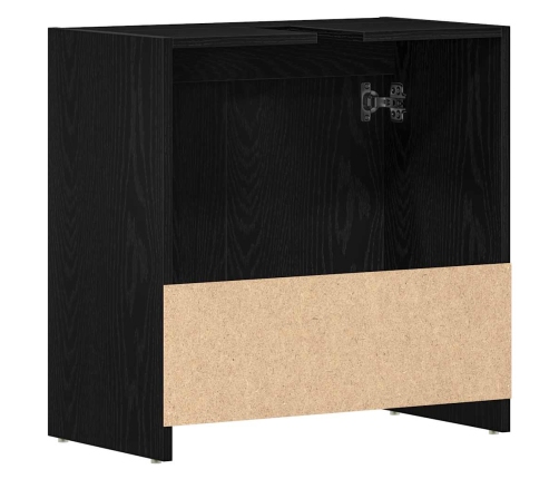 Armario de baño madera contrachapada negro roble 60x33x60 cm