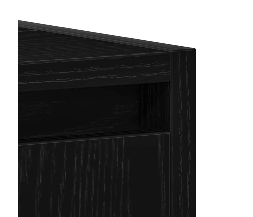 Armario de baño madera contrachapada negro roble 60x33x60 cm