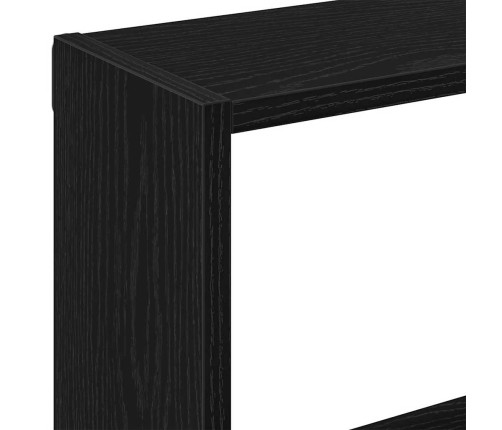 Estante de pared roble negro 90x16x78 cm madera de ingeniería