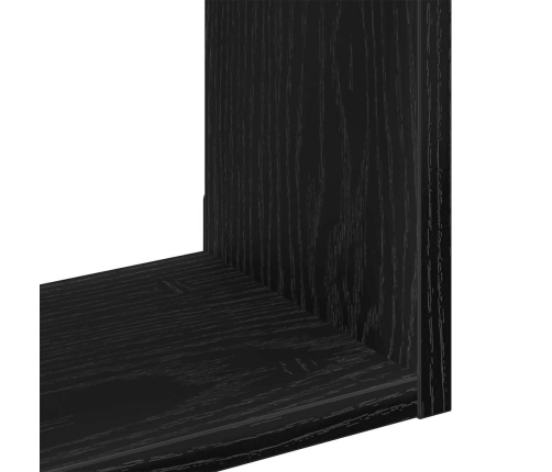 Estante de pared roble negro 90x16x78 cm madera de ingeniería