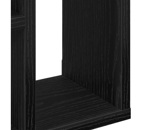 Estante de pared  de madera ingeniería roble negro 45x16x45 cm