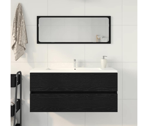 Mueble para lavabo roble negro 100x38,5x45 cm madera ingeniería