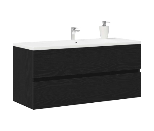 Mueble para lavabo roble negro 100x38,5x45 cm madera ingeniería