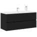 Mueble para lavabo roble negro 100x38,5x45 cm madera ingeniería