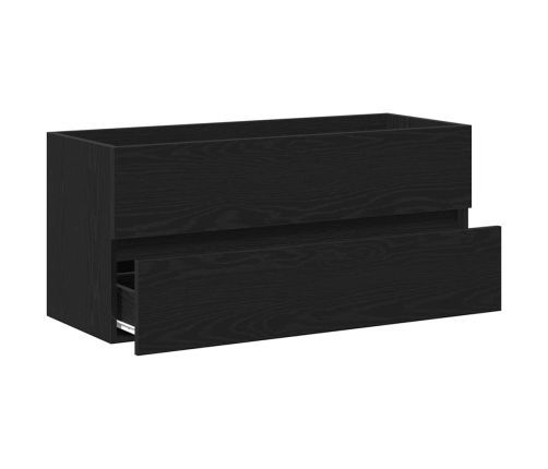 Mueble para lavabo roble negro 100x38,5x45 cm madera ingeniería