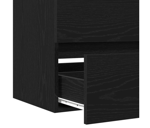 Mueble para lavabo roble negro 100x38,5x45 cm madera ingeniería