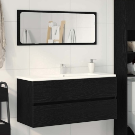 Mueble para lavabo roble negro 100x38,5x45 cm madera ingeniería