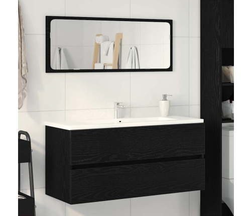 Mueble para lavabo roble negro 100x38,5x45 cm madera ingeniería