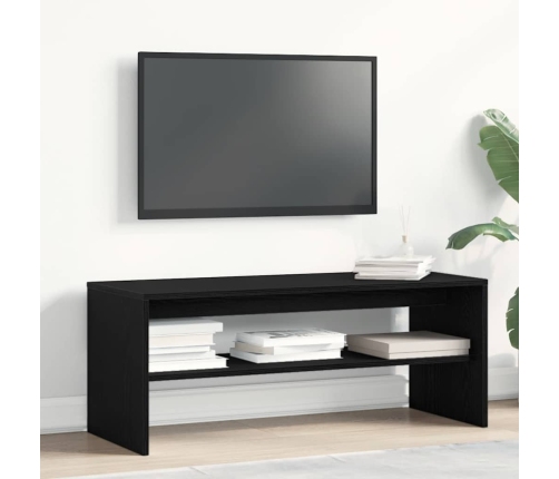 Mueble para TV madera contrachapada roble negro100x40x40 cm