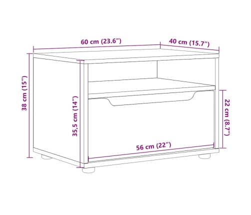 Mueble de TV VISNES blanco 60x40x38 cm madera de ingeniería